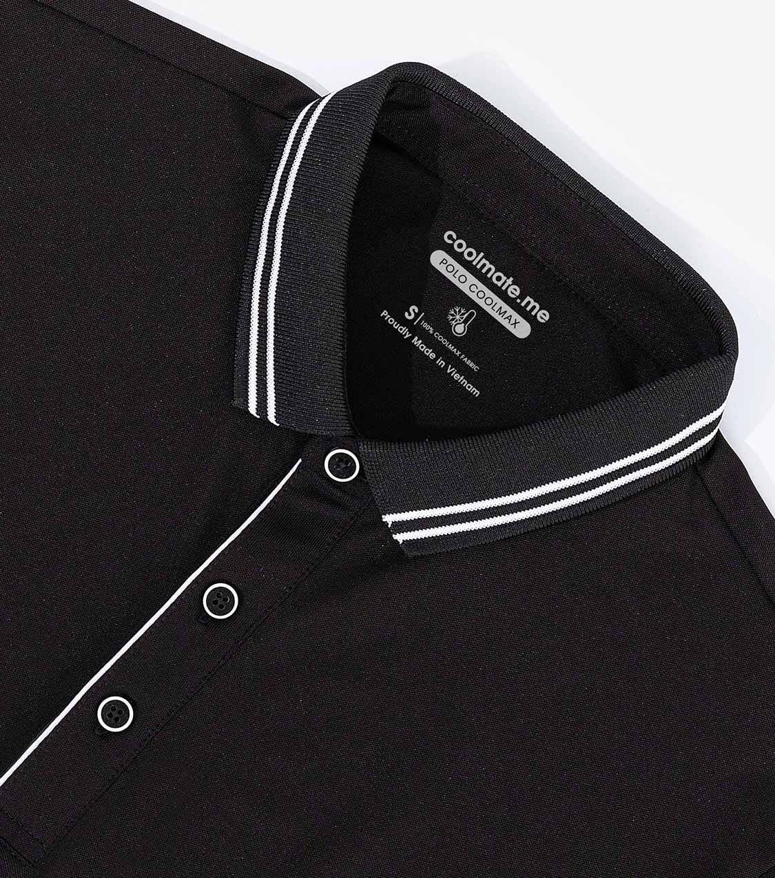 Áo Polo nam Coolmax chống nhăn hiệu quả - Đen - Ảnh 5