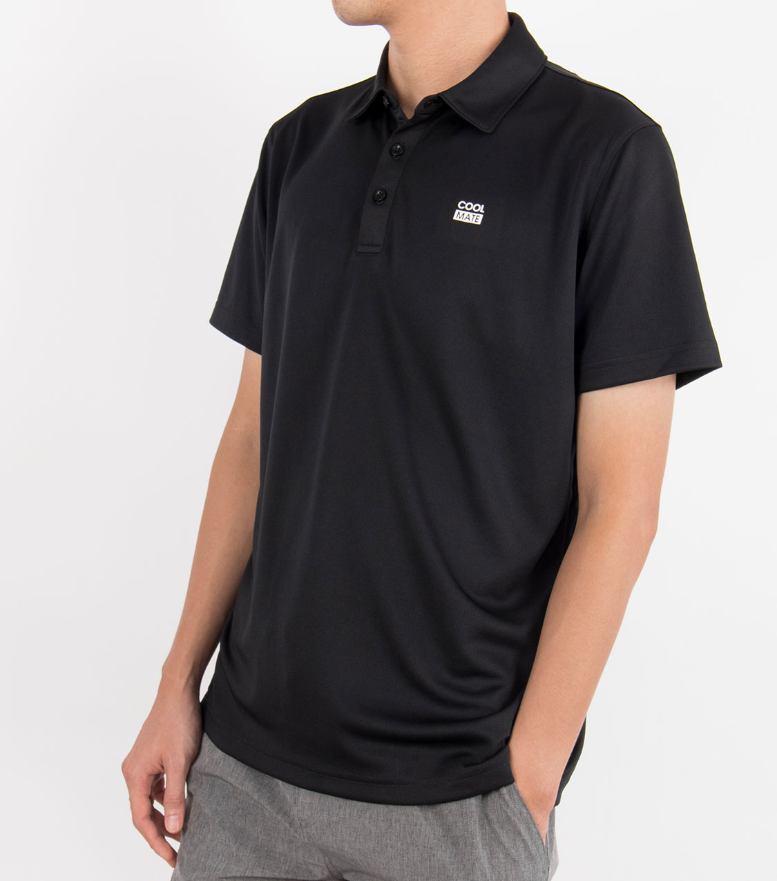 Áo Polo thể thao nam ProMax-S1 Logo thoáng khí - Đen - Ảnh 3