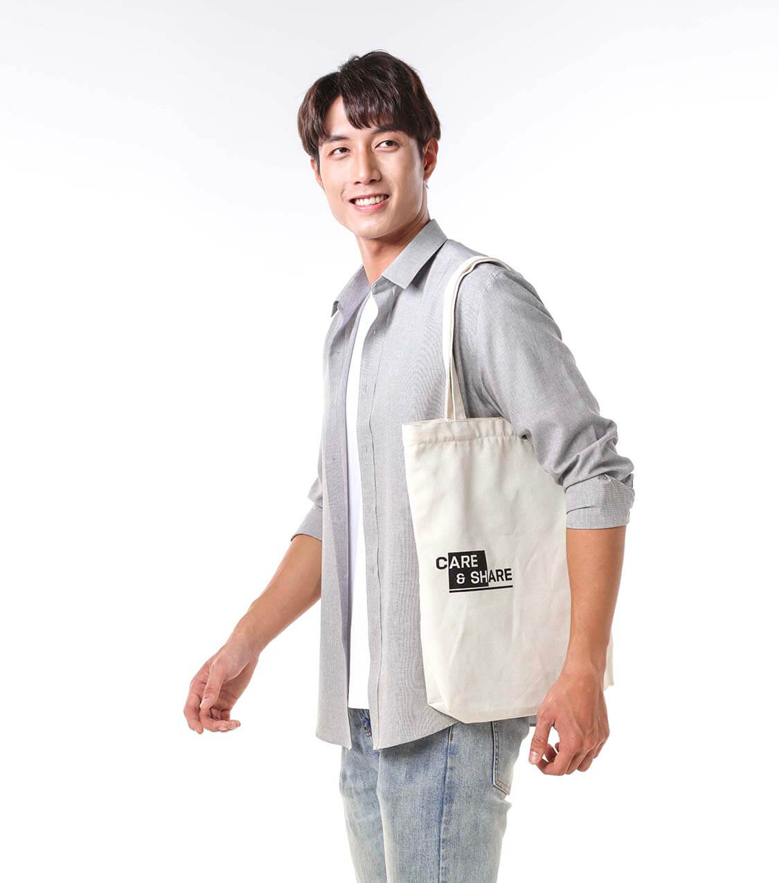 Túi tote vải Canvas SS2 Care & Share - Be - Ảnh 2