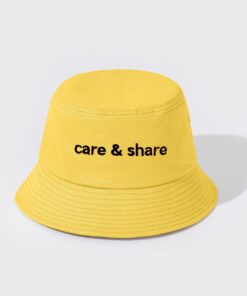 Mũ Bucket Hat thêu Care & Share Typo - Vàng