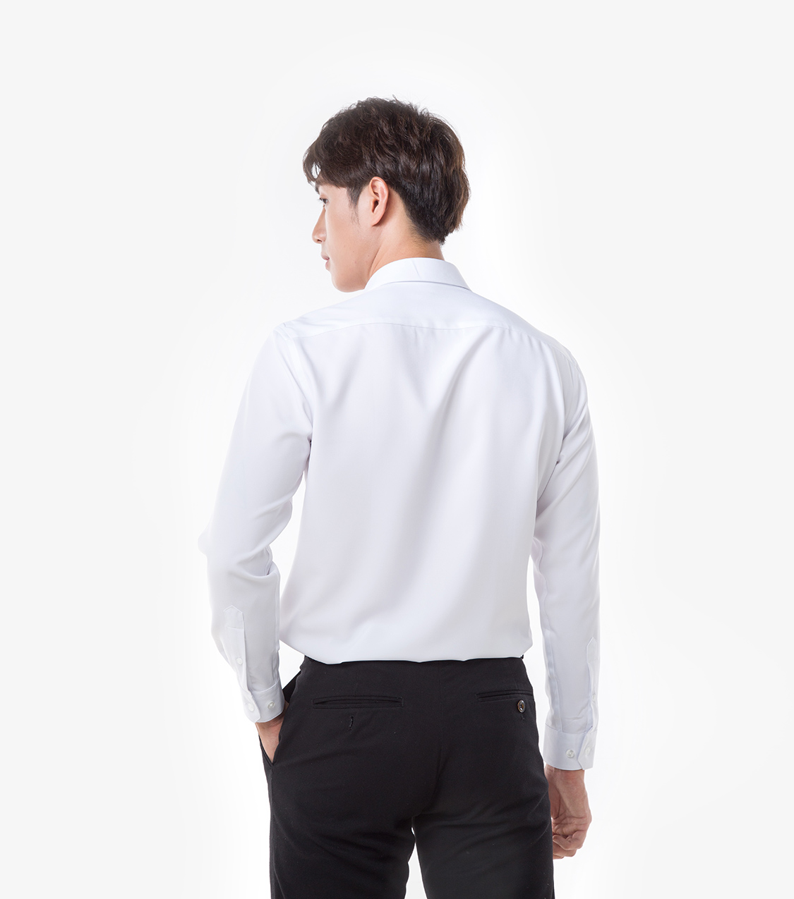 Áo sơ mi nam dài tay Café-DriS khử mùi - Trắng - Ảnh 3