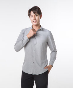 Áo sơ mi nam dài tay Café-DriS khử mùi - Xám tro