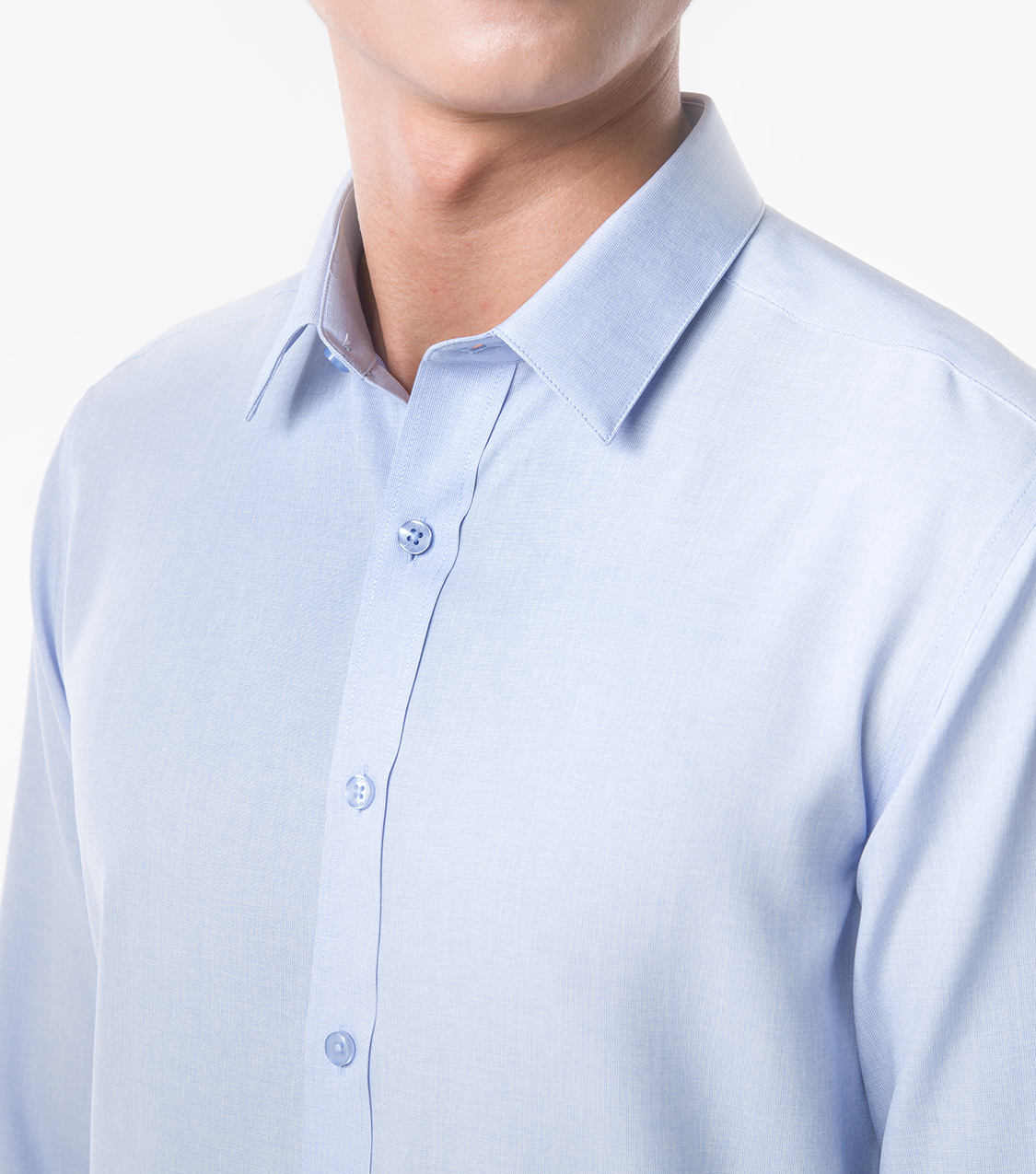 Áo sơ mi nam dài tay Café-DriS khử mùi - Xanh nhạt - Ảnh 4