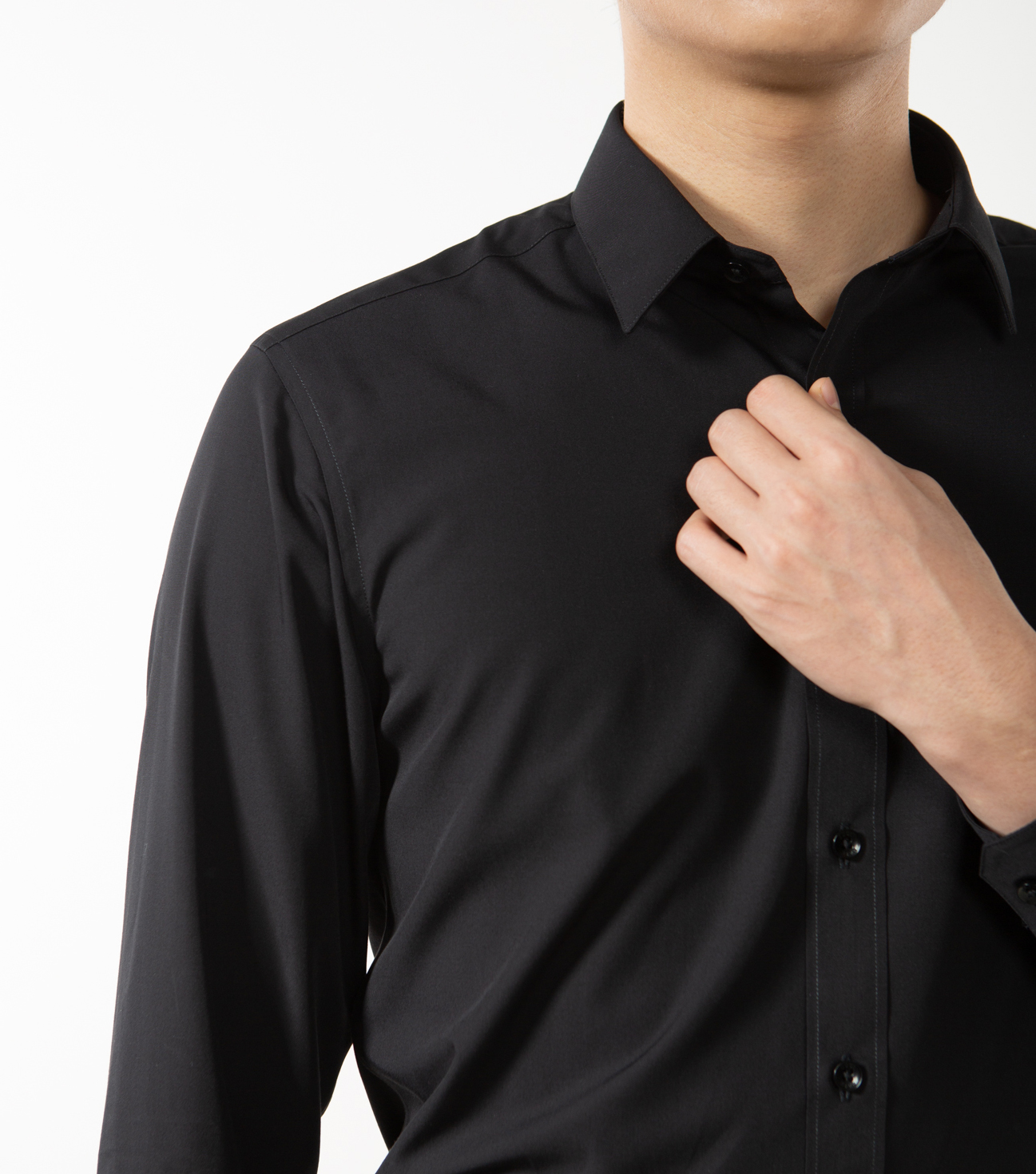 Áo sơ mi nam dài tay Café-DriS khử mùi - Đen - Ảnh 2